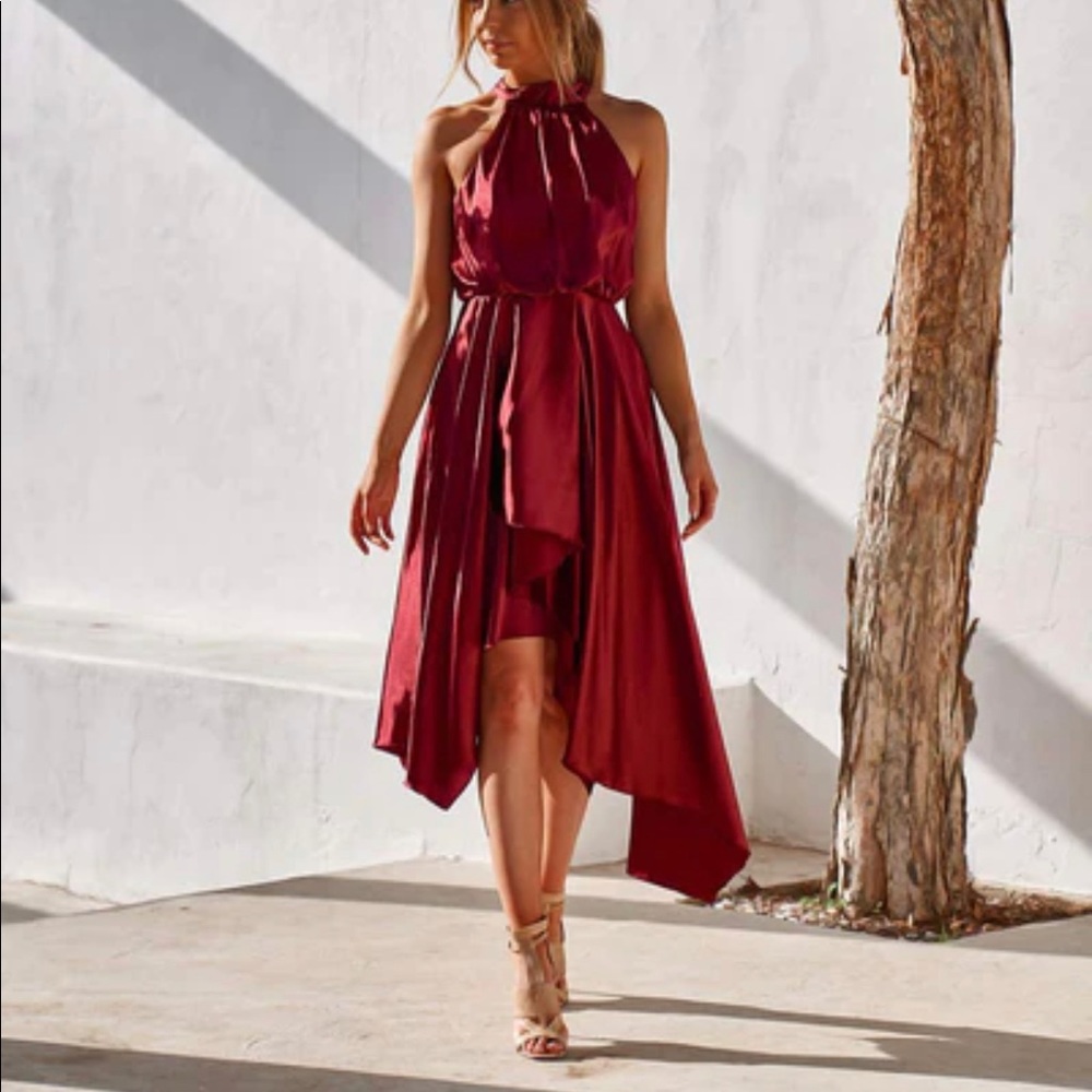 Two sisters Kathleen dress (satin red dress)
